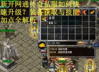 新开网通传奇私服如何快速升级？装备获取与技能加点全解析