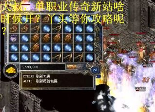 大叔，单职业传奇新站啥时候开？丫头等你攻略呢？